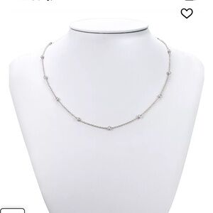 Diamond Bezel Nevklace (1/10 ct tw) in Sterling Silvet